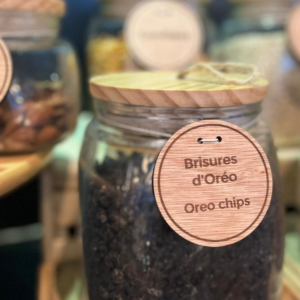 Étiquette ronde en bois à suspendre